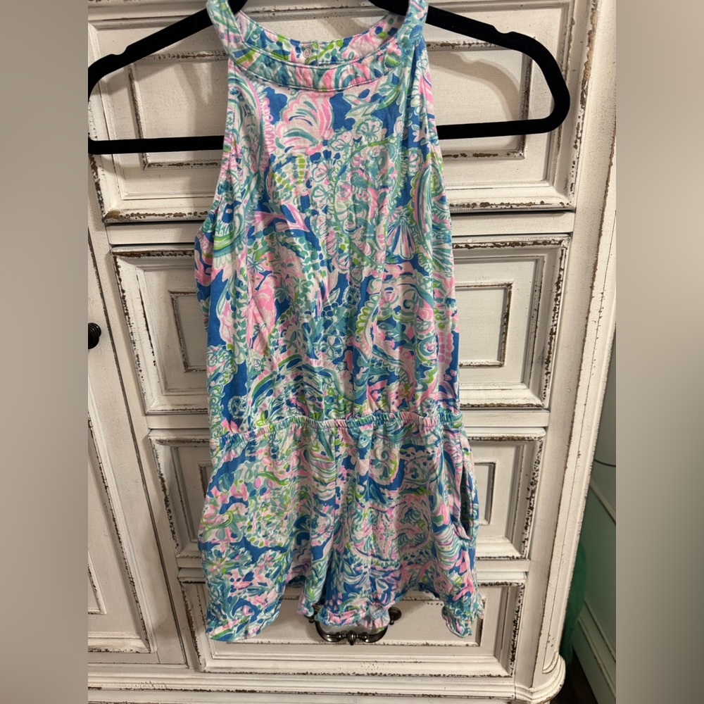 Lilly Pulitzer Pink and Blue Asymmetrical Bodysuit Resort Wear
